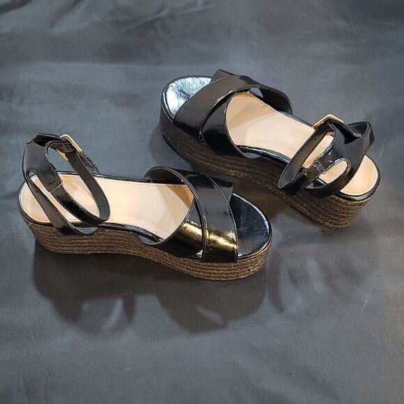 BKS CRISS-CROSS ESPADRILLE WEDGE PLATFORM SANDAL - Picture 10 of 15